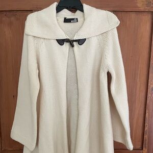 Love Moschino Ivory Italian Wool Toggle Cardigan Sweater Size 8